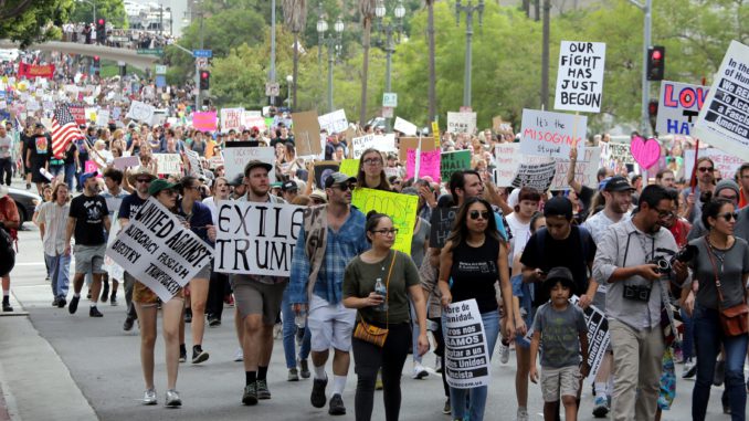 Demonstration in LA against election of Donald Trump