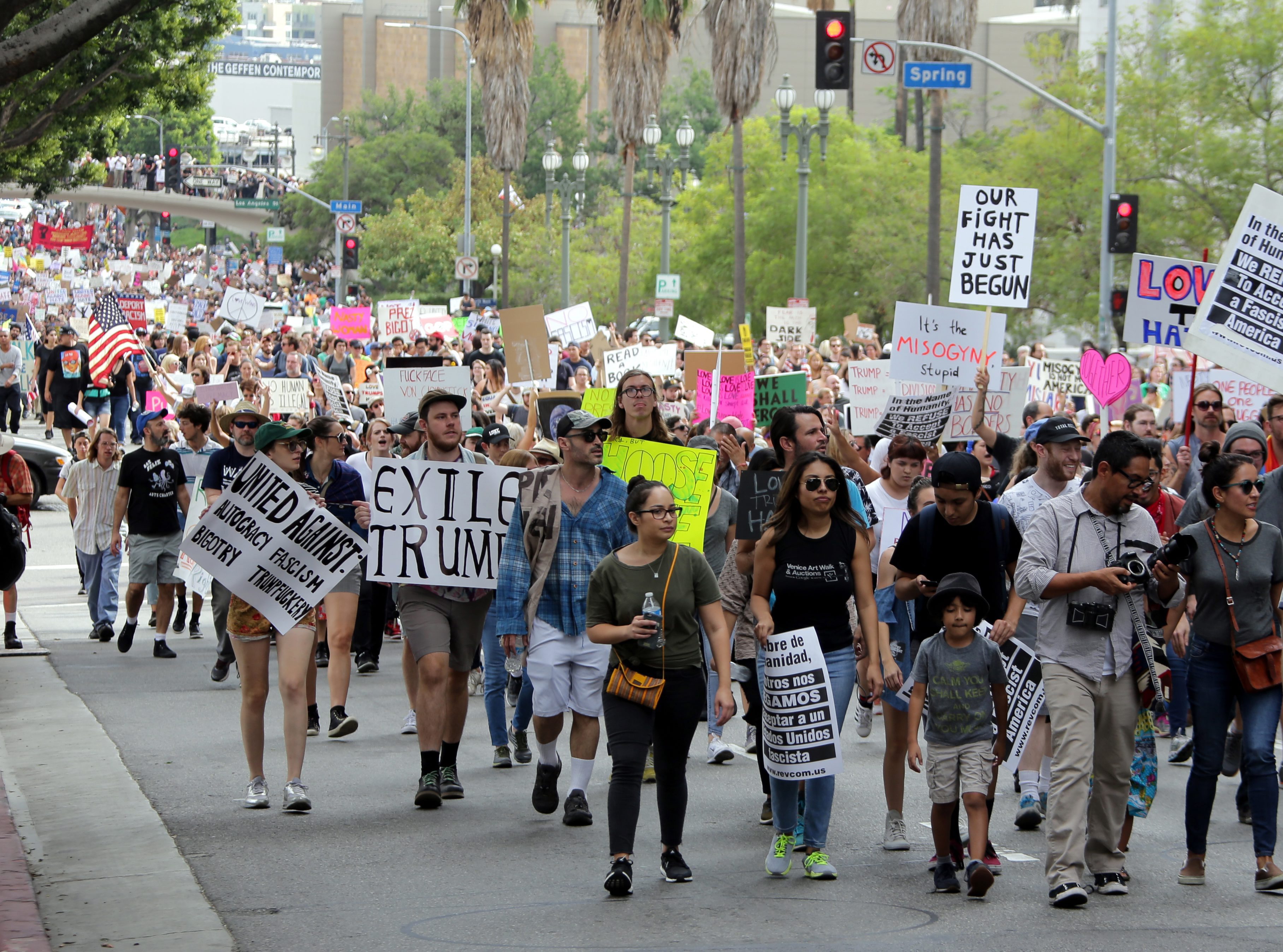 Demonstration in LA against election of Donald Trump