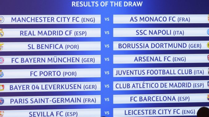 SORTEO DE OCTAVOS DE FINAL DE LA LIGA DE CAMPEONES