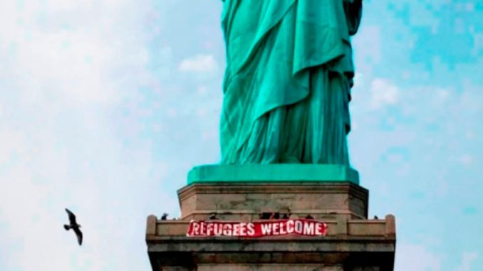 EEUU-ESTATUA DE LA LIBERTAD-PROTESTA