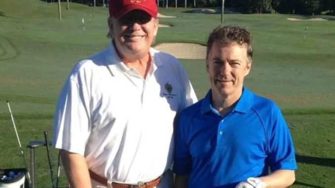 Trump y Rand Paul golf