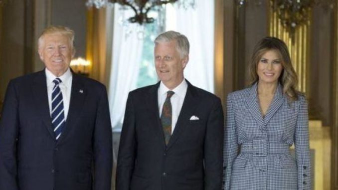 TRUMP LLEGA A PALACIO REAL BELGA PARA REUNIRSE CON MONARCAS Y PRIMER MINISTRO