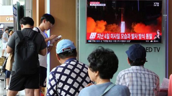misil corea en television