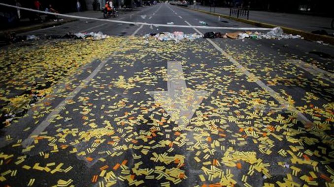 Venezuela calle bloqueada