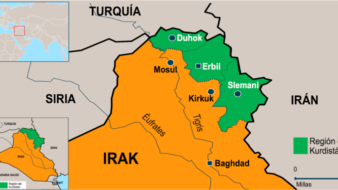 mapa Kurdistan