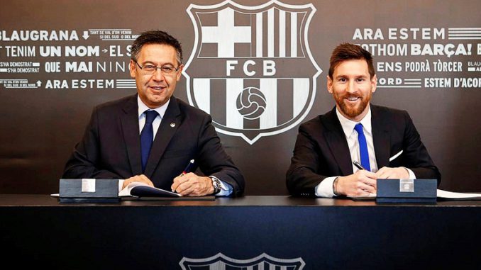 Lionel Messi signs new contract with FC Barcelona until 2021