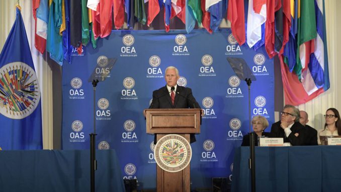 Pence pide a los Estados de la OEA que suspendan a Venezuela del organismo