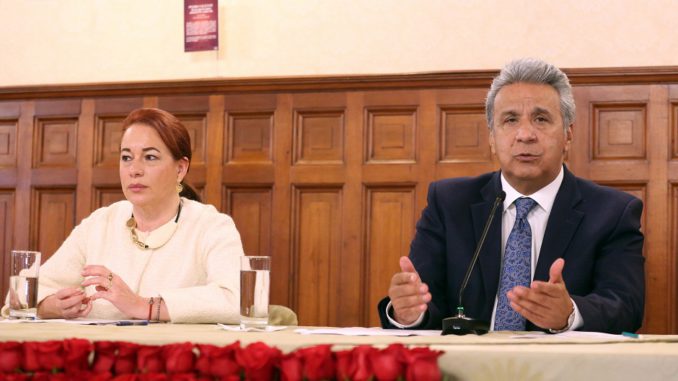 canciller maria fernanda espinosa y lenin moreno
