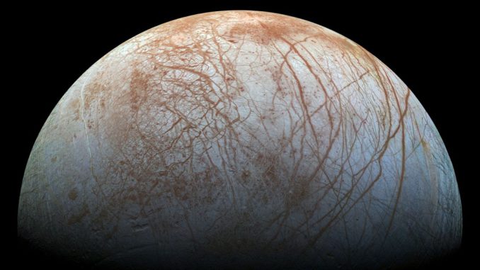 luna de jupiter europa ilustracion