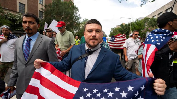 White supremacists march on anniversary of Unite the Right rally in DC
