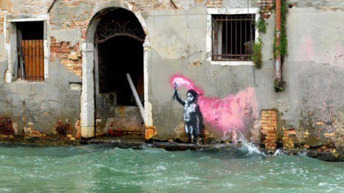 banksy niño inmigrante Venecia