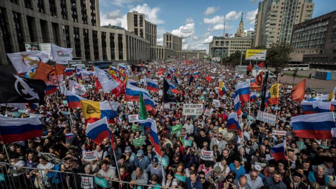 Arally in support of opposition candidates in the Moscow City Duma