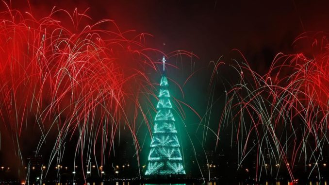 arbol navidad flotante Rio