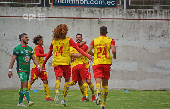 Ambato, 20 de Febrero del 2021. Mushuc Runa recibe a S.D. Aucas en el Estadio Coop. de Ahorro y Crédito Mushuc Runa. APIFOTO/ Jorge Perez