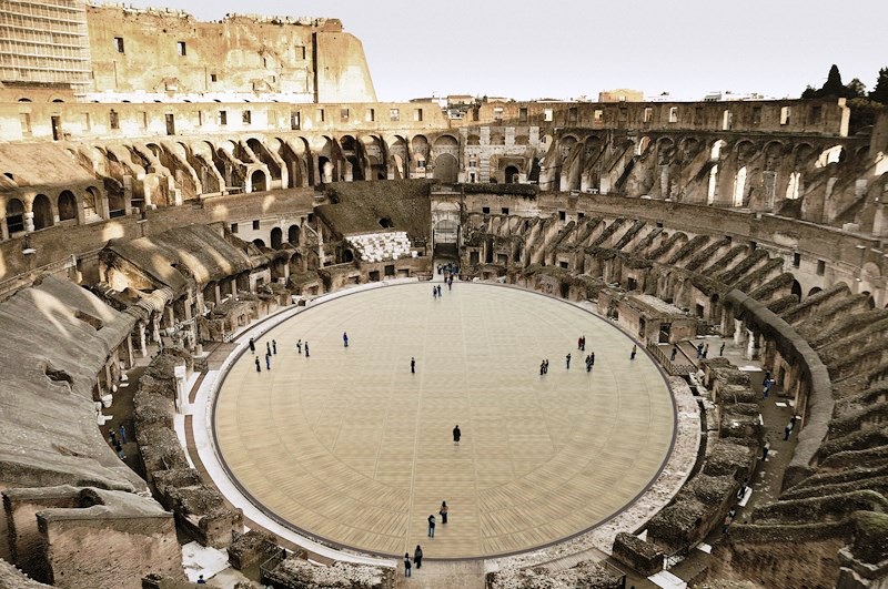coliseo romano con arena