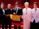 (L-R) Elkin Diaz, Jeanne Balibar, Apichatpong Weerasethakul, Tilda Swinton and Juan Pablo Urrego arrive for the screening of 'Memoria' during the 74th annual Cannes Film Festival, in Cannes, France, 15 July 2021. The movie is presented in the Official Competition of the festival which runs from 06 to 17 July. (Cine, Francia) EFE/EPA/Sebastien Nogier