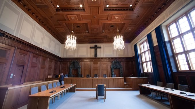 Sala de audiencias de Palacio de Justicia de Núremberg