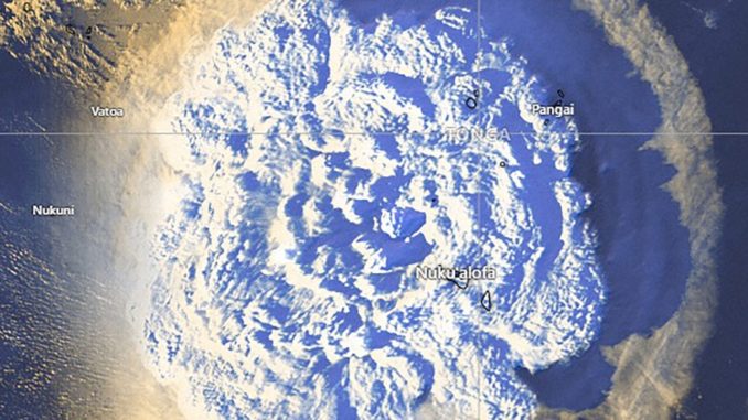 Tonga's underwater volcano Hunga Tonga-Hunga Ha'apai erupts