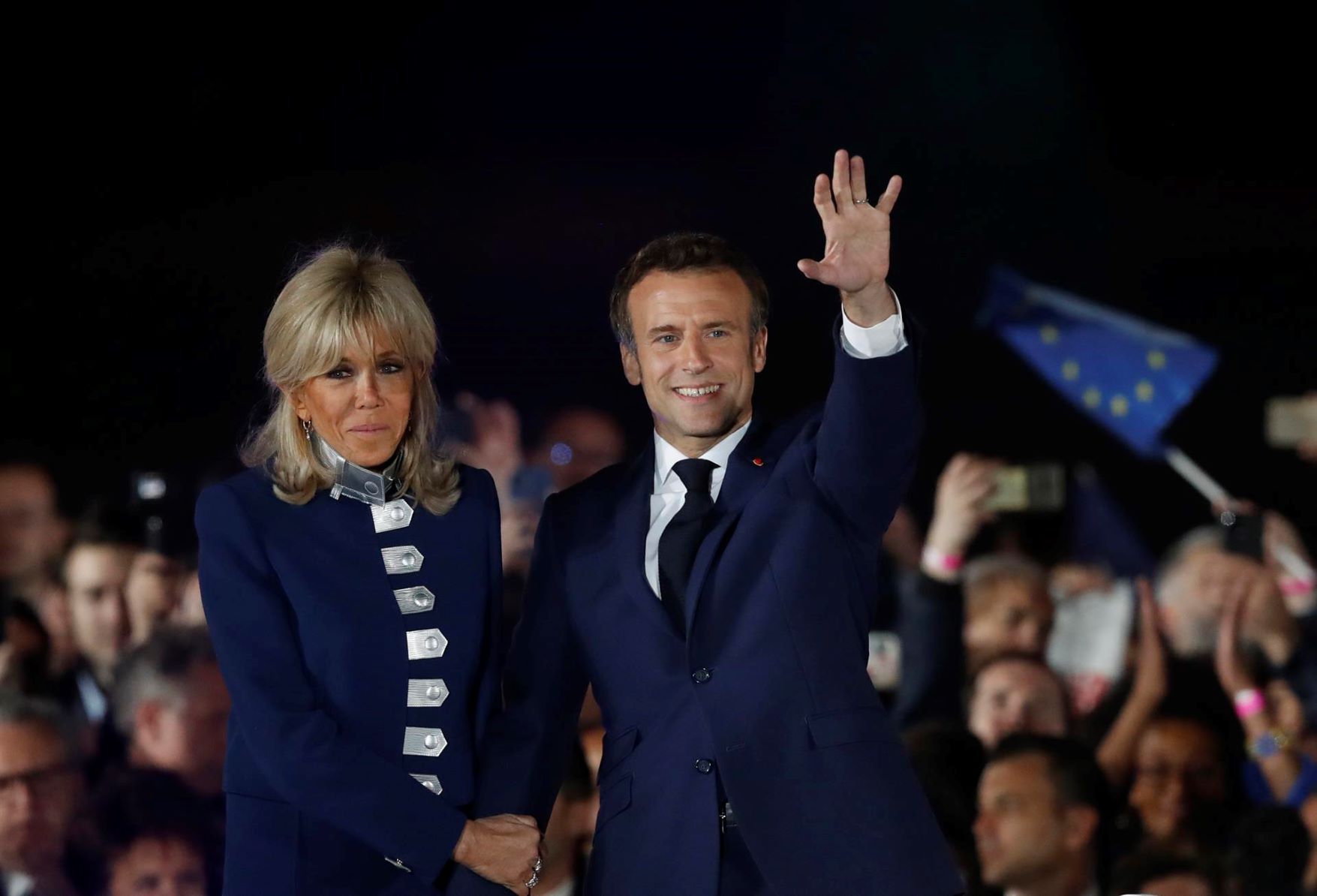 macron y su mujer