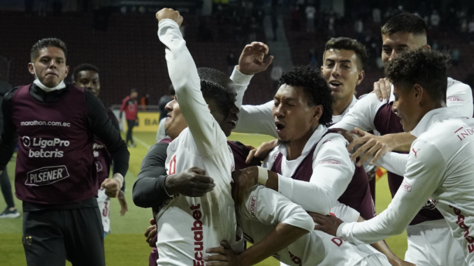Quito 30 de julio 2022. Liga de Quito recibe a TÃ©cnico Universitario en el estadio Rodrigo Paz Delgado por la fecha 4 de la segunda etapa del torneo nacional de fÃºtbol LigaPro Betcris. API-DANIEL MOLINEROS