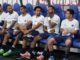 Saitama (Japan), 23/07/2022.- Paris Saint-Germain's players (L-R) Sergio Ramos, Achraf Hakimi, Marquinhos, Neymar Jr and Lionel Messi sit on the bench at the start of a friendly match against J1 league club Urawa Reds at Saitama Stadium, north of Tokyo, Japan, 23 July 2022. (Futbol, Amistoso, Japón, Tokio) EFE/EPA/KIMIMASA MAYAMA