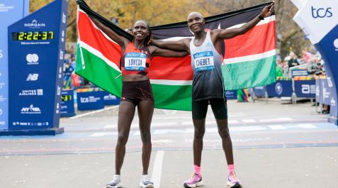 kenianos ganadores de maraton NYC 2022