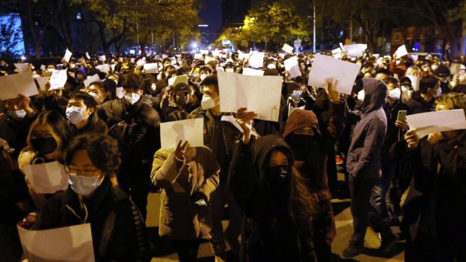 Protest in Beijing against Covid restrictions triggered by a fire in Urumqi that killed 10 people
