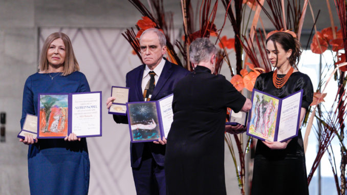Nobel Peace Prize 2022 awarding ceremony at Oslo Town Hall