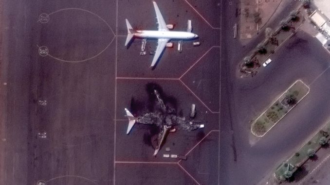 Satellite imagery of Sudan's capital Khartoum amid clashes between the army and paramilitary group