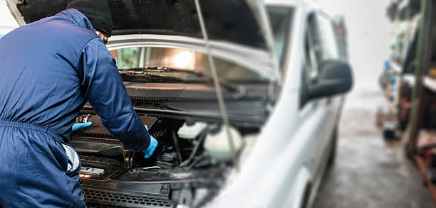 car repairman on the garage