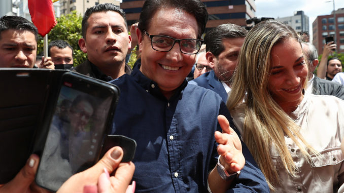El candidato a la presidencia Fernando Villavicencio
