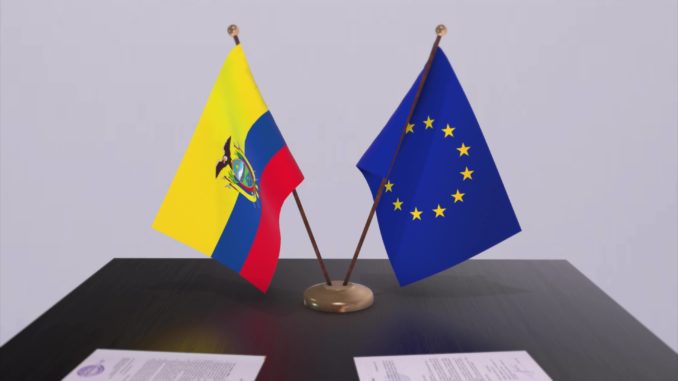 ecuador-and-eu-flag-on-table-politics-deal-or-business-agreement-with-country-3d-animation-video