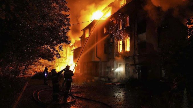 Rocket and drone attack in Mykolaiv