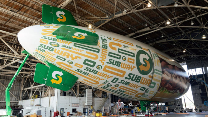 Subway abre un restaurante en un dirigible de 54 metros que recorrerá EE.UU