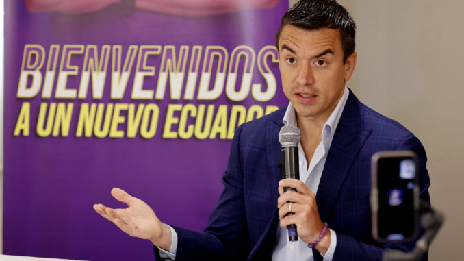 Rueda de prensa Daniel Noboa, candidato presidencial de Ecuador