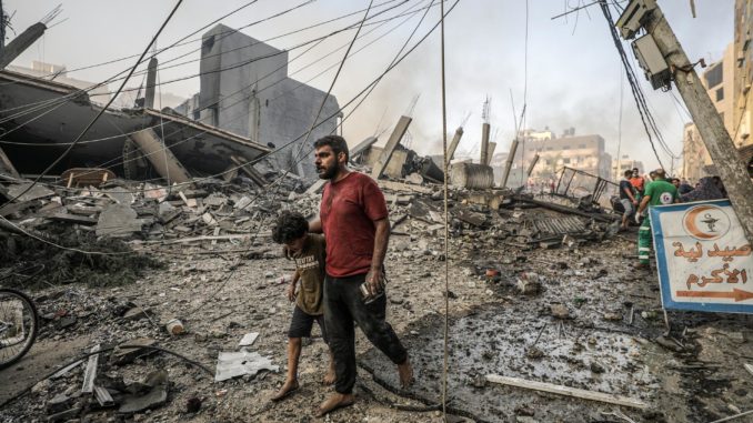 Search for bodies and survivors after Israeli air strikes on Gaza