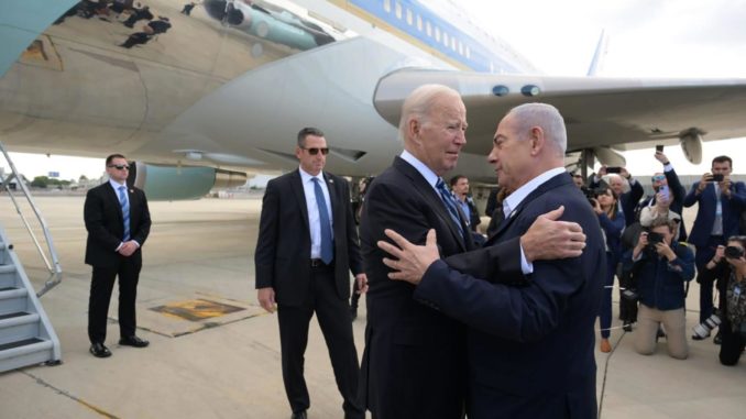 Israeli Prime Minister Netanyahu welcomes US President Biden at Ben Gurion airport