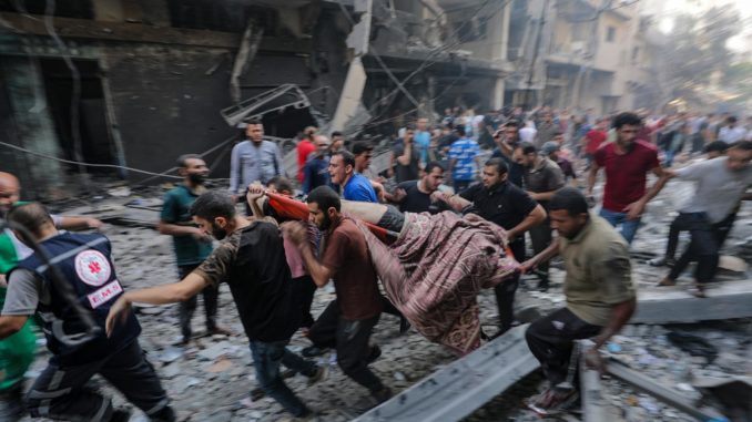 Scene of Israeli rocket attack in Gaza