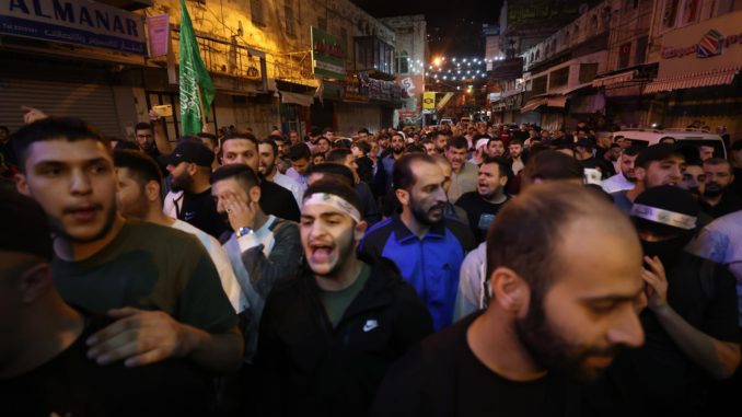 Palestinians in West Bank protest against Israeli hospital strike in Gaza