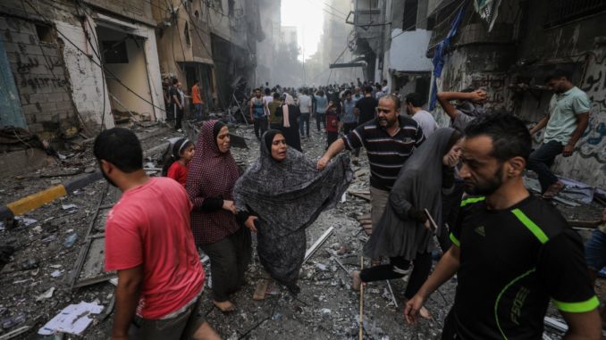 Scene of Israeli rocket attack in Gaza
