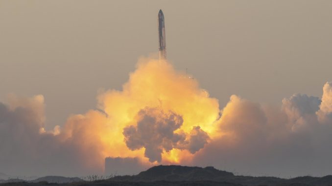 Space X launches mega rocket Starship at Starbase in Boca Chica