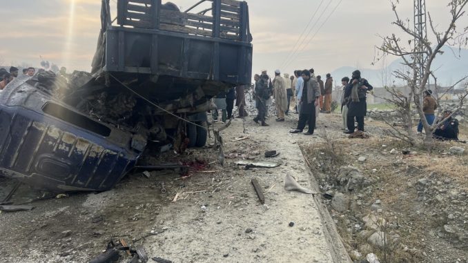 Blast during polio vaccination drive kills five police officers and injures two dozen
