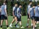 Fort Lauderdale (United States), 13/01/2024.- Luis Suarez (C-L) and Lionel Messi (C-R) participate in the first training of the Inter Miami CF 2024 preseason in Fort Lauderdale, Florida, USA, 13 January 2024. EFE/EPA/CRISTOBAL HERRERA-ULASHKEVICH