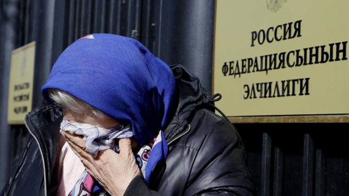 Kyrgyz people pay their respects to the victims of the Crocus City Hall terrorist attack