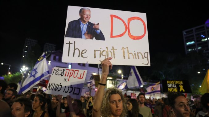 Protesters demand release of hostages in Tel Aviv