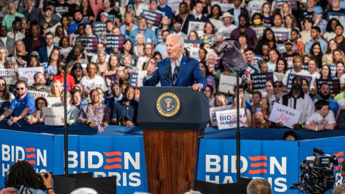 President Biden attends campaign rally in Raliegh, North Carolina
