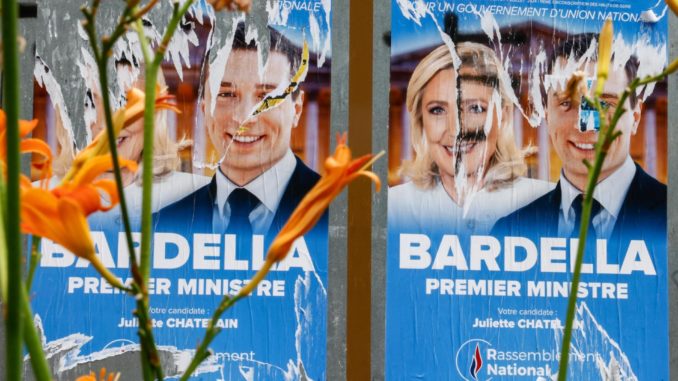 Election campaign posters ahead of general elections in France
