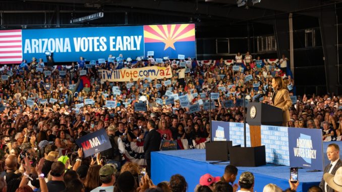 US Vice President Kamala Harris campaigns in Arizona