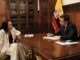 El presidente de la República, Daniel Noboa, e Inés Manzano, ministra encargada de Energía y Minas, en Carondelet, Quito, el pasado 15 de octubre de 2024.