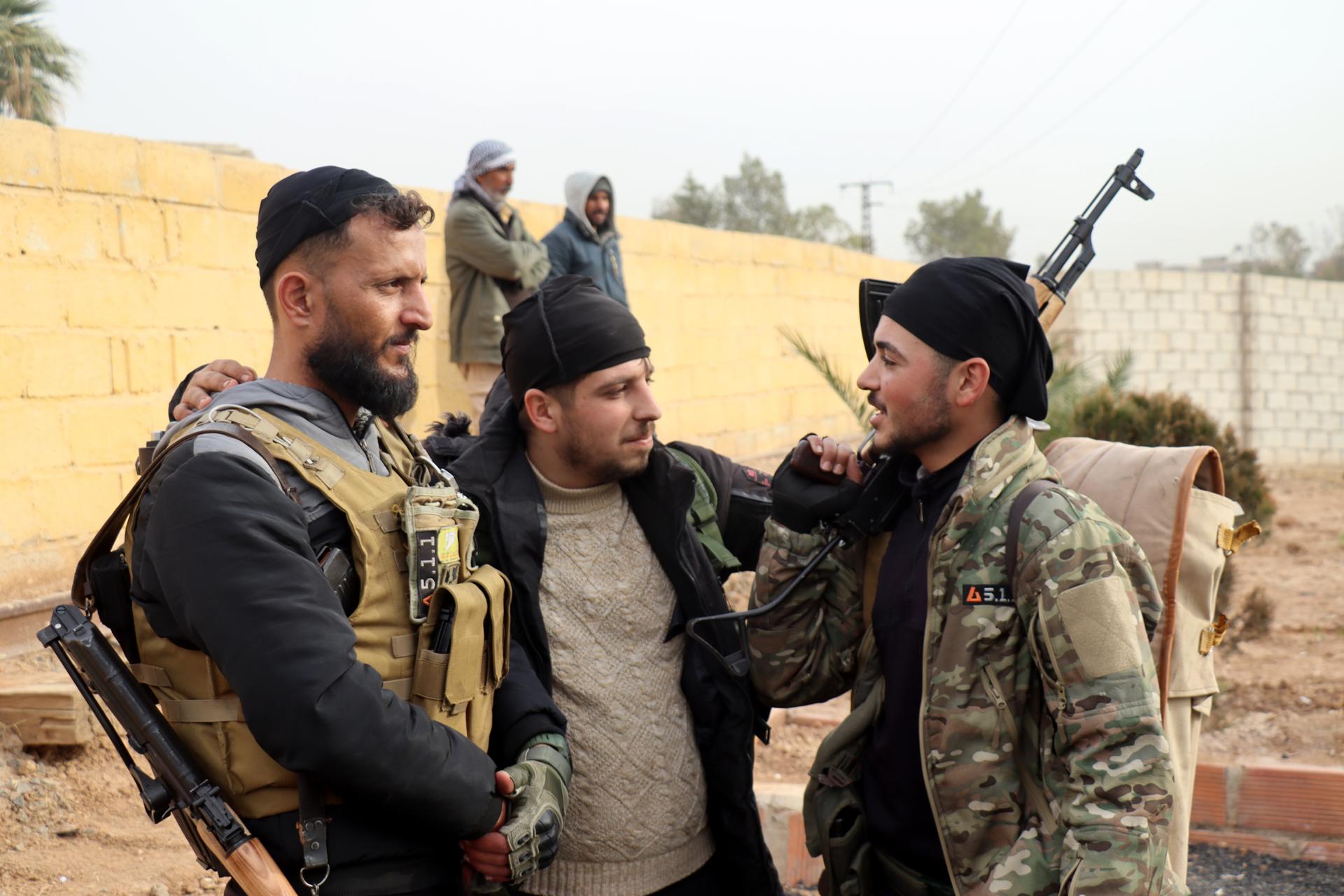 Kurdish volunteers patrol Qamishli, Syria